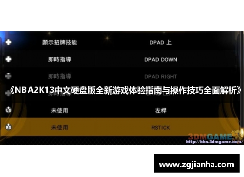 《NBA2K13中文硬盘版全新游戏体验指南与操作技巧全面解析》